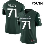 Youth Michigan State Spartans NCAA #71 Kristian Phillips Green NIL 2022 Authentic Nike Stitched College Football Jersey IP32Y01GE